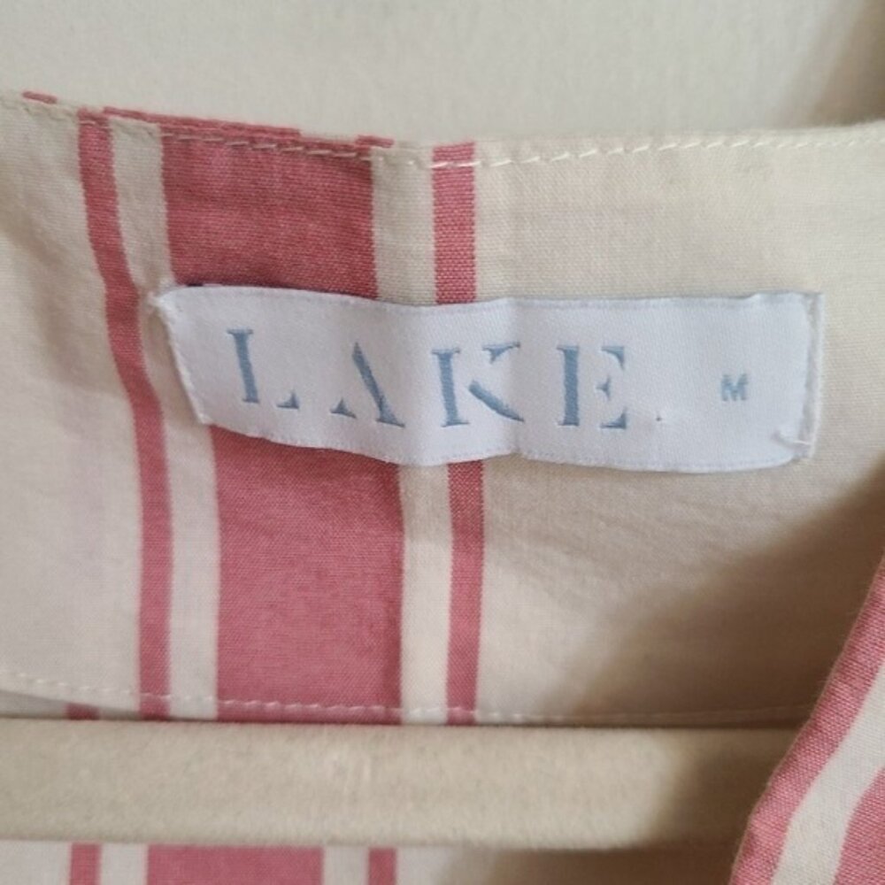 LAKE Caftan Striped Midi V-Neck Dress Size M - Picture 7 of 7